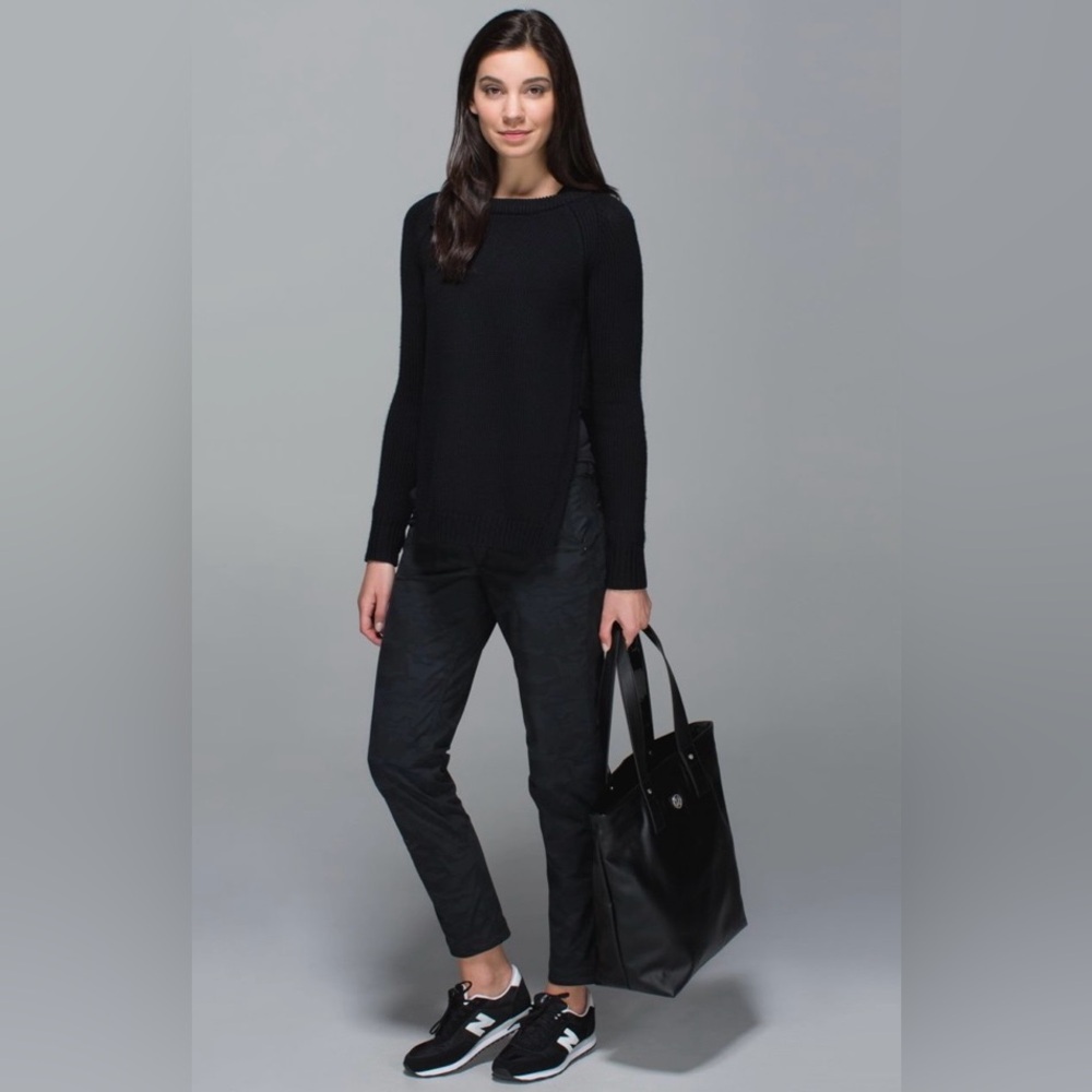 Lululemon Yin To You Black Sweater Merino Wool
